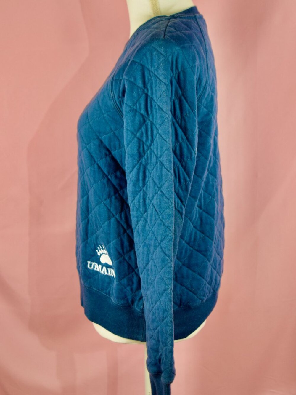 Boxercraft University of Maine Quilted Navy Crewneck Sweatshirt | Size M - Picture 4 of 8